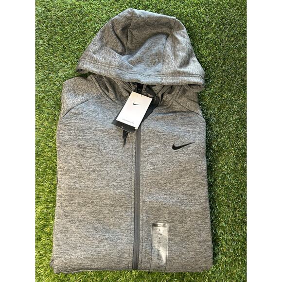 Nike Therma-Fit Swoosh Hoodie Training Heather Gray Men's Size L-Tall - Picture 1 of 8